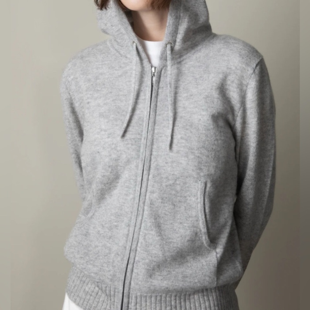 NWOT Kiltane Scotland 100% Cashmere Zip Up Hoodie Sweater Cardigan Unisex M